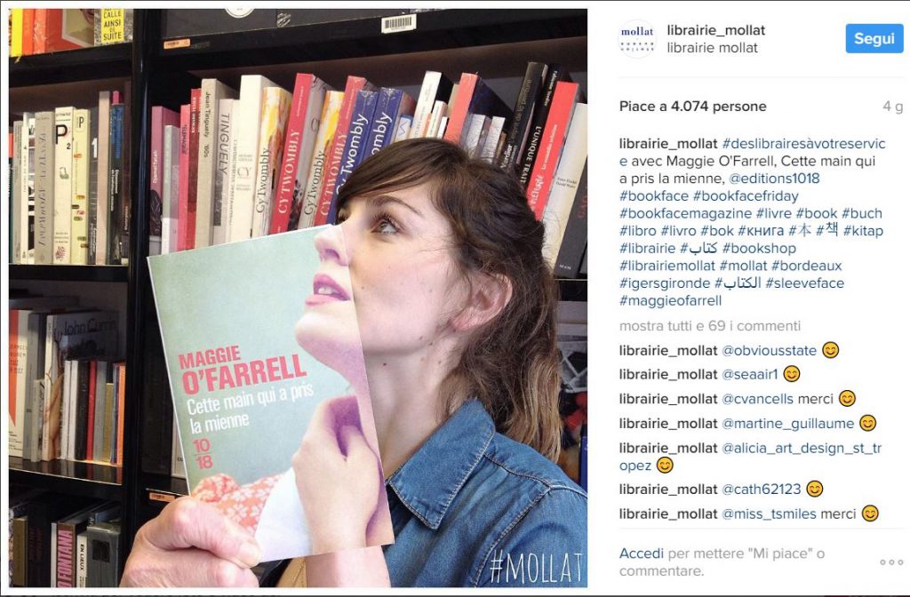 Uno sleeveface realizzato con copertine di libri. Si tratta di scatti usati da una libreria francese su Instagram
